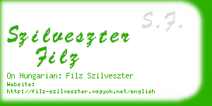 szilveszter filz business card